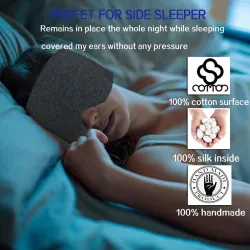 Silk - Sleeping Mask - Travel - Grey - BlackSen
