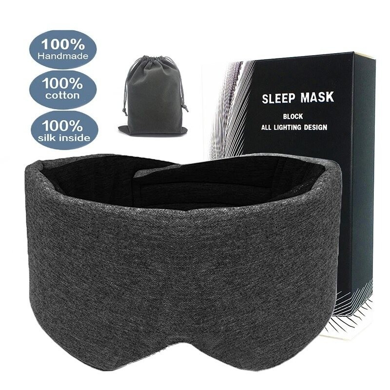 Silk - Sleeping Mask - Travel - Grey - BlackSen