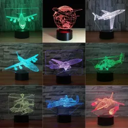 Air Plane Lamp - 3D Light - LED - 7 ColorsŚwiatła