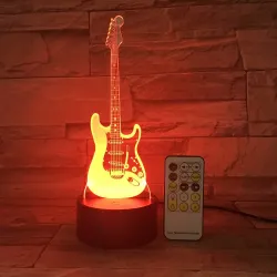 Remote Guitar Night Light - 3D 0 LED Lamp - 7 ColorsŚwiatła