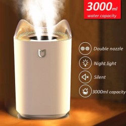 Air Humidifier - 3000ML - Double Nozzle - Cool Mist - Colorful LEDNawilżacze Powietrza