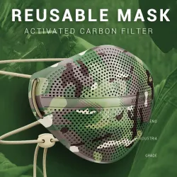 Camouflage - Respirator Face Mask - Silicone - 1pcMaski na usta