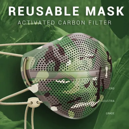 Camouflage - Respirator Face Mask - Silicone - 1pcMaski na usta