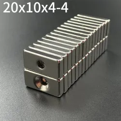 N35 neodymowy magnes - silny blok 20 * 10 * 4mm z 4mm otworem 10 sztukN35