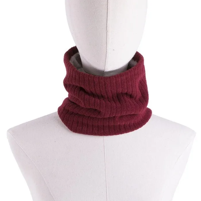 Knitted warm scarf with plush - unisexScarves