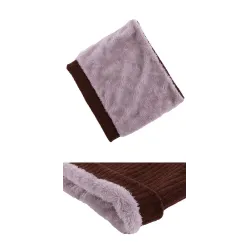 Knitted warm scarf with plush - unisexScarves