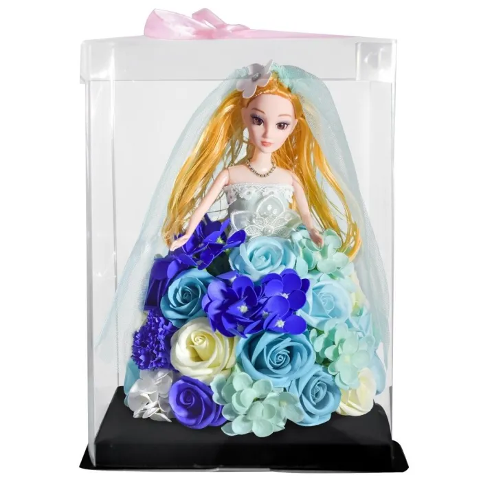 Princess doll made of infinity roses with LED lightDecoration