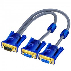Kabel rozgałęźnik VGA - męski do podwójny żeński - HD 1080PKable