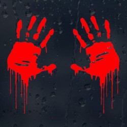 Zombie bloody hands - vinyl car stickerStickers