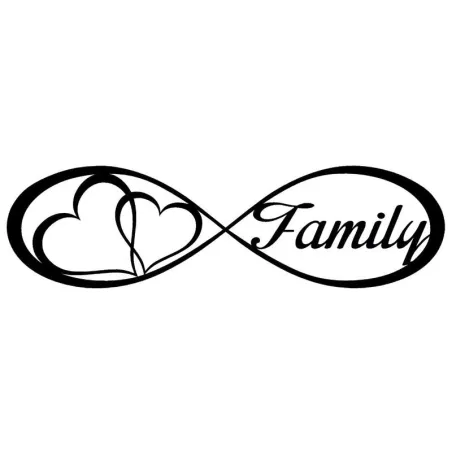 Family Forever & serca - naklejka na samochódNaklejki