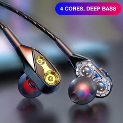Wired in-ear headphones with microphone - dual drive bass - headsetEar- & Headphones