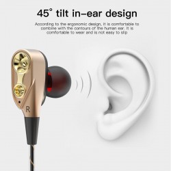Wired in-ear headphones with microphone - dual drive bass - headsetEar- & Headphones