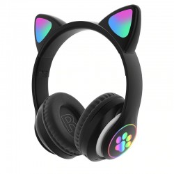 Wireless headphones - LED - Bluetooth - noise cancelling - support TF card - 3.5mm jack - cat earsEar- & Headphones