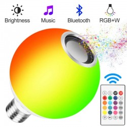 12W - E27 - RGB - żarówka LED z głośnikiem Bluetooth - pilotE27