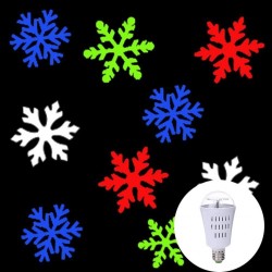 AC110-240V E27 4W - LED - wzór płatków śniegu - obrotowa żarówka - projektor - lampa - RGBŚwiatła