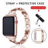 Stainless steel strap & protective case with crystals for Apple Watch 5/4/3/2/1Accessories