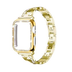 Pasek ze stali nierdzewnej i etui ochronne z kryształkami do Apple Watch 5/4/3/2/1Akcesoria