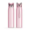 Double wall vacuum thermos - water bottle - thermal mug with fox ears - stainless steel - 320mlThermos bottles