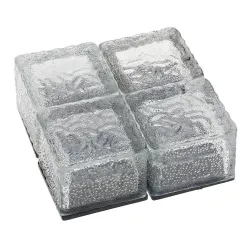 Glass stone - ice cube - crystal garden light - night lamp - solar - 4 piecesSolar lighting