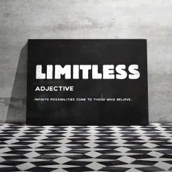 LIMITLESS - inspirujący cytat - plakat na ścianę - płótnoTablice & Znaki