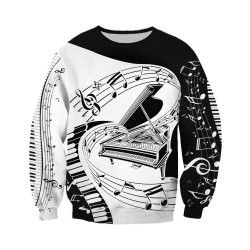 Muzyczne nuty - sweter - bluza z kapturem - zamek błyskawicznyBluzy & Swetry