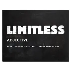 LIMITLESS - inspirujący cytat - plakat na ścianę - płótnoTablice & Znaki