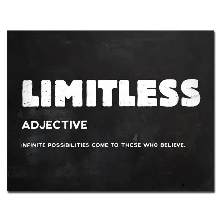 LIMITLESS - inspirujący cytat - plakat na ścianę - płótnoTablice & Znaki