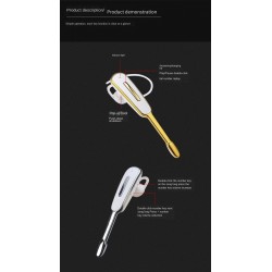 Mini - zaczep na ucho Bluetooth - zestaw głośnomówiący - słuchawki skórzane z mikrofonemSłuchawki