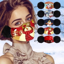 2 in 1 - face / mouth mask / earmuffs - washable - Christmas print