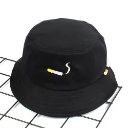 Cigarette & letters - hat - bucket cap - unisexHats & Caps