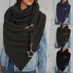 Multi-purpose shawl with metal star - scarf with buttons / dotsScarves