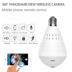 Mini IP kamera bezpieczeństwa - bezprzewodowa - LED - 960P - WiFi - CCTV - rybie oko - dwukierunkowy dźwięk - żarówka - lampa...