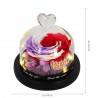 Zakonserwowana wieczna róża - szklane pudełko ze światłem - prezent na Walentynki / ślubWalentynki
