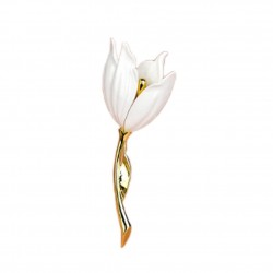 Biały tulipan - elegancka broszkaBroszki