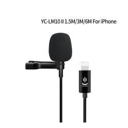 YC-LM10 II - 1,5m - 3m - 6m - profesjonalny mikrofon Lavalier - kabel do iPhone'aMikrofony