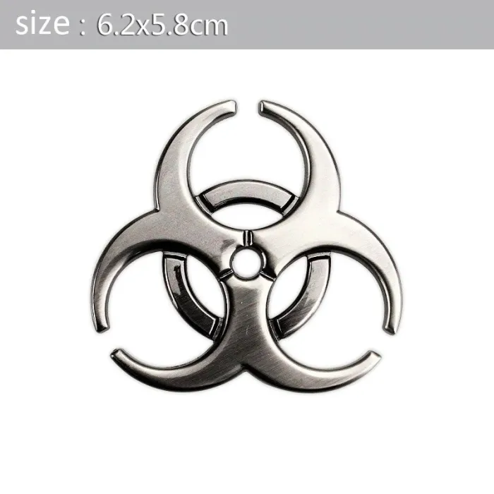 3D biohazard - metalowy emblemat - naklejka na samochódNaklejki