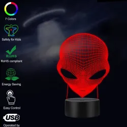 3D alien's head - touch control - RGB - LED - USB - night lampLights & lighting