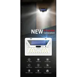 Lampa solarna LED - zewnętrzna - czujnik ruchu - ścienna - wodoodporna - 34 LEDOświetlenia słonecznego