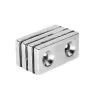 N35 - magnes neodymowy - z podwójnym otworem 5mm - 40 * 20 * 5mm - 1 - 30 sztukN35