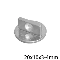 N35 - magnes neodymowy - mocny blok - z otworem 4mm - 20 * 10 * 3mm - 5 - 100 sztukN35
