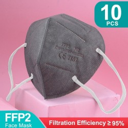 FFP2 - KN95 - PM2.5 - antybakteryjna maska ochronna na usta / twarz - 5-warstwowa - wielokrotnego użytku - 10/20/50/100 sztuk...