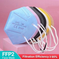 FFP2 - KN95 - PM2.5 - antybakteryjna maska ochronna na usta / twarz - 5-warstwowa - wielokrotnego użytku - 10/50/100 sztukMas...