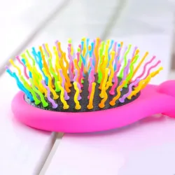 Anti-static comb - rainbow hair brush with mirrorHair