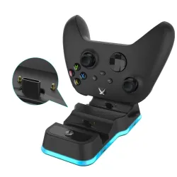 Dual slot charging station for XBOX Serie X wireless controller - 2 * 600mAh rechargeable batteries - cableControllers