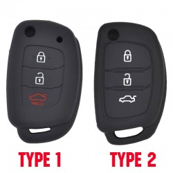 Silicone car key case - Hyundai - Elantra - Tucson - i40 - i20 - i10 - Creta - Santa Fe - 3 buttonsKeys
