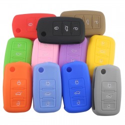 Silicone car key cover - Volkswagen Golf Bora Jetta POLO Passat - Skoda Superb Octavia Fabia - Seat Ibiza LeonKeys