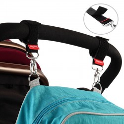 Haczyki do wózka dziecięcego - pasy do zawieszania - uchwyt na torebkę z metalową klamrą - 2 sztWózki