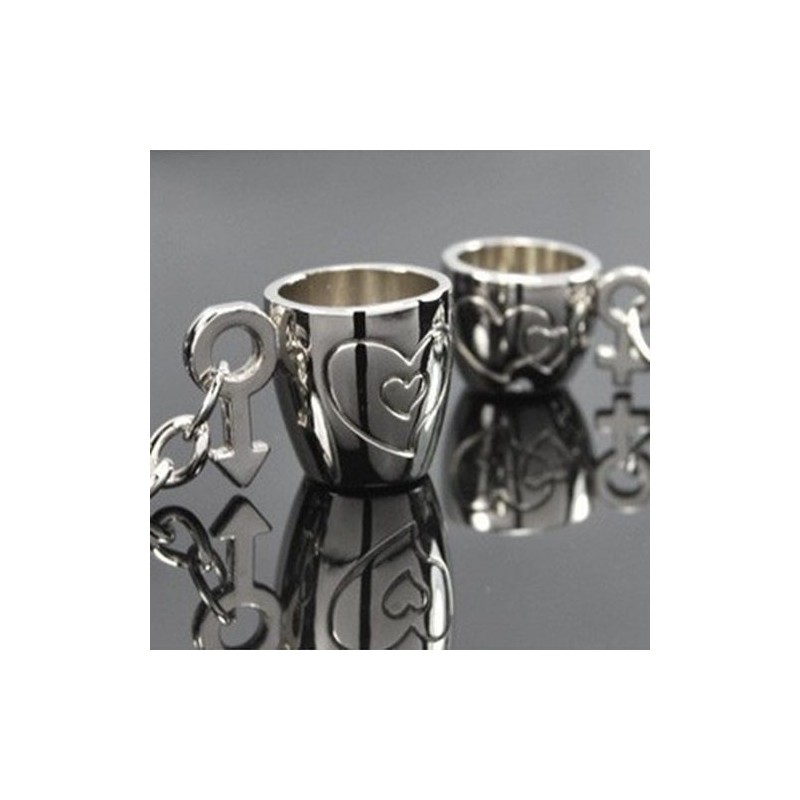 Engraved heart cups - keychain for couples - 2 piecesKeyrings