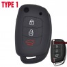 Silicone car key case - Hyundai - Elantra - Tucson - i40 - i20 - i10 - Creta - Santa Fe - 3 buttonsKeys