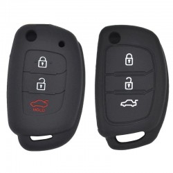 Silicone car key case - Hyundai - Elantra - Tucson - i40 - i20 - i10 - Creta - Santa Fe - 3 buttonsKeys